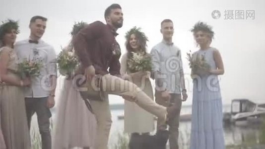 庆祝婚礼码头视频
