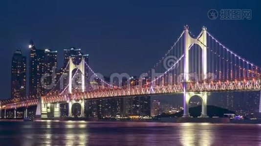 韩国釜山关安大桥的时间表视频