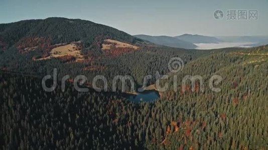 美丽的山湖，映映着绿色的林业山视频