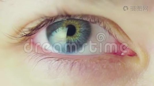 眼科医生的检查概念。 眼睛跟踪对象。视频