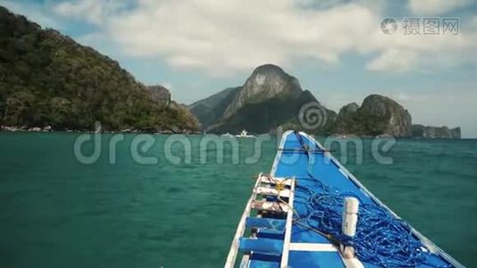 在菲律宾的船上旅行，风景优美视频