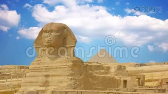古代狮身人面像和其他神庙遗址，埃及的象征视频