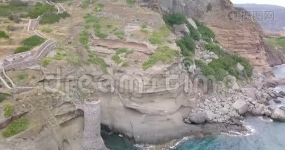 卡普里亚岛小塔空中景观视频