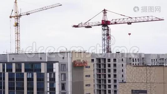 城市住宅区建筑工地概况-放大视频