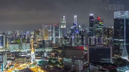 唐人街和新加坡夜景视频