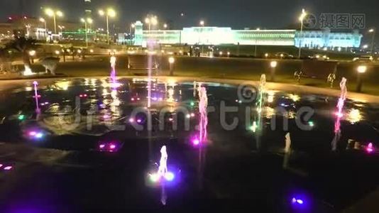 Souq Waqif公园喷泉视频
