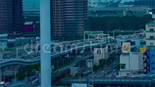 东京阿里亚克市城市街道的时间推移，白天的长镜头视频