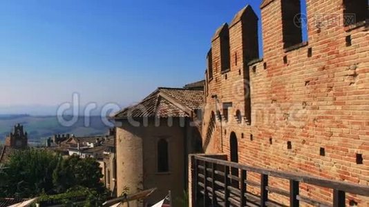 意大利城堡山景观格拉达拉意大利中世纪乡村村视频