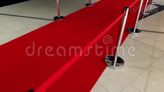 长红地毯和电影院奖项障碍的4k视频。视频