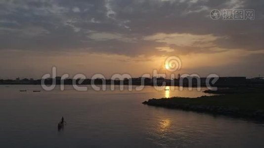 几内亚科纳克里浪漫日落景观视频