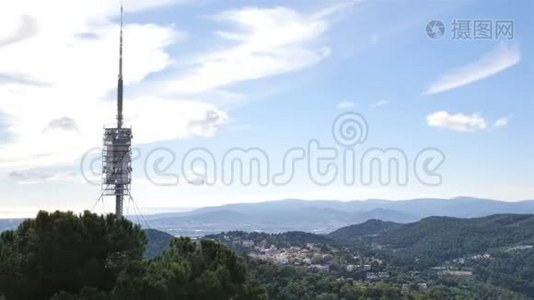 巴塞罗那城市天际线，城市景观风景视频