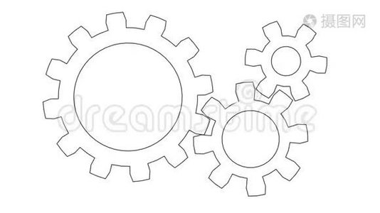 齿轮转动。 无缝环视频