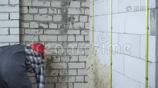 加气混凝土砌块墙统一抹灰施工视频