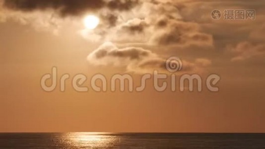 希腊爱奥尼亚岛美丽的红日落时视频