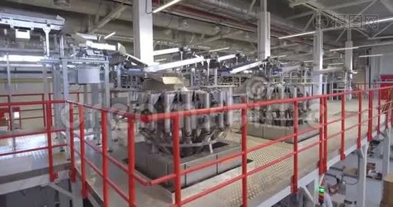 食品加工厂的生产线视频