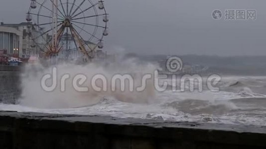 东约克郡海岸的重险海域。视频