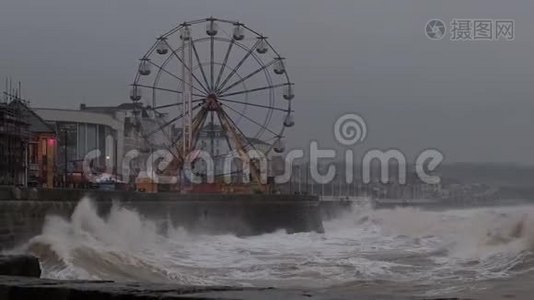 东约克郡海岸的重险海域。视频