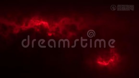 红色科幻天空云朵可循环运动图形背景视频