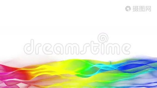 色彩不清的抽象流动背景，模糊的波浪效应视频