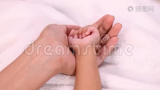 新生婴儿交在妈妈`手里.视频