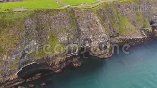 北爱尔兰戈宾斯悬崖贝尔法斯特湖景观视频