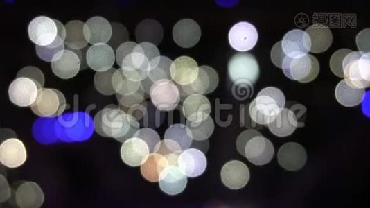 抽象模糊与闪烁波克亮党灯抽象闪烁离焦抽象背景视频