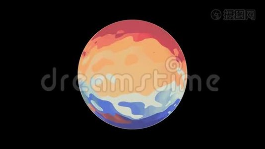 彩色球体全球无缝环动画背景新质量，通用，彩色，酷酷的视频镜头视频