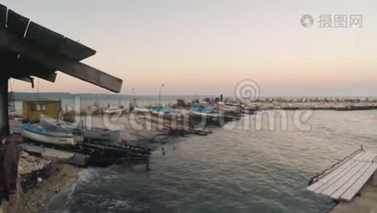 保加利亚克伦沃黑海海岸日落视频