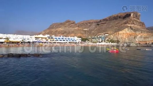 西班牙大加那利的莫干港村。 加那利群岛著名的旅游目的地。视频