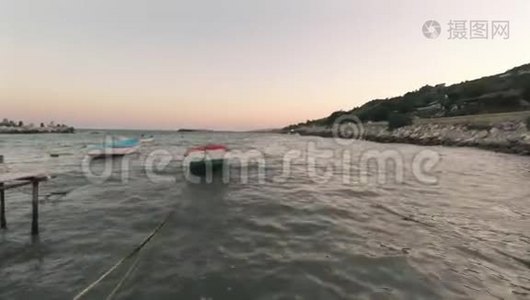 保加利亚克伦沃黑海海岸日落视频