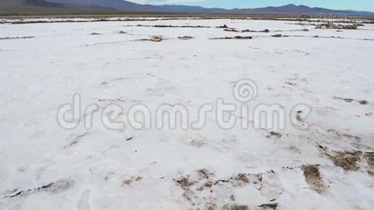 沙漠中的潘盐谷在干涸的大海或湖泊的地方视频