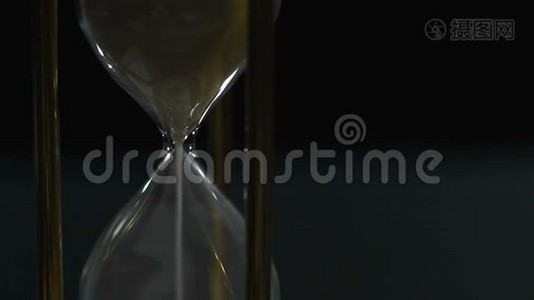 玻璃测量分钟，落砂和时间过得快，顺序视频