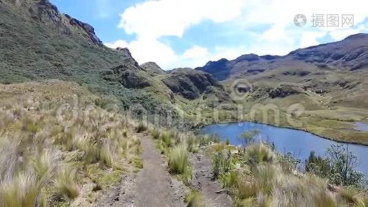 Cajas国家公园与厄瓜多尔湖泊流域的全景视频
