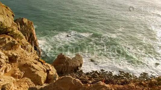 罗卡角-葡萄牙著名的卡波达罗卡海岸日落视频