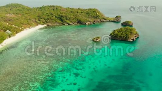 菲律宾长滩岛与Beah海景。视频