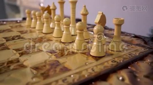 木制国际象棋木雕，凿子，手工制作，手工制作，DIY视频