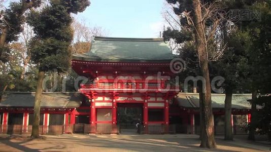 东京伊古萨神社Tori入口视频