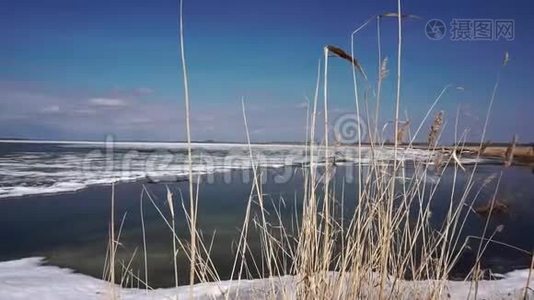 冬天，湖，雪，冰视频