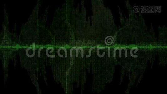 数字波形绿色背景v10视频