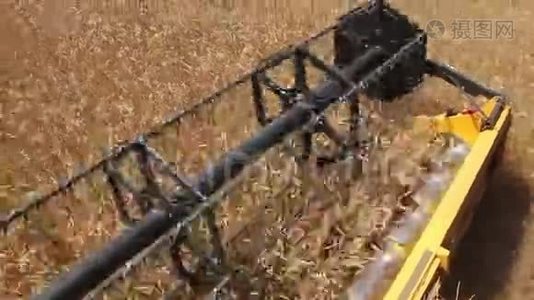联合收割机割麦穗的转子视频