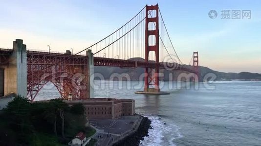 旧金山天空背景金门大桥视频
