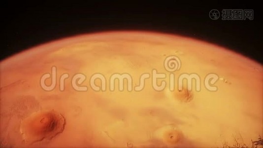 动画星球火星。 高质量的CG动画上的明星背景。视频