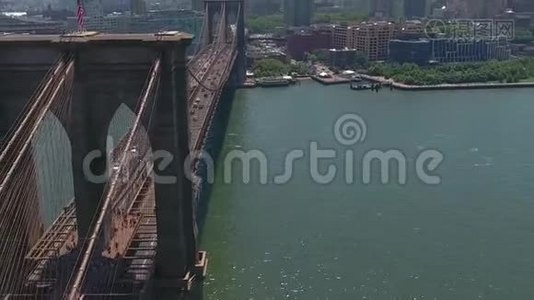 海洋大都市现代城市豪华摩天大楼建筑的4k全景空中天桥景观视频