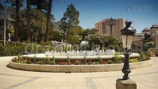 摩纳哥的豪华喷泉，法国Cote D‘Azu视频