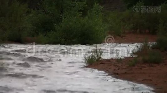 沙漠河绕着河弯流淌.视频