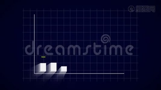 商业增长和成功箭头信息图表动画的商业信息图表与上升箭头和酒吧统计出现视频