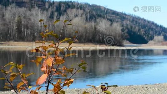 春景观江山顶天立地，房屋林立视频