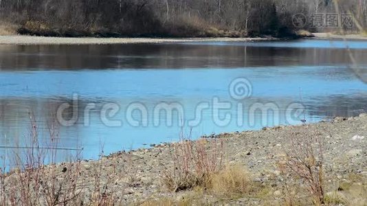 春景观江山顶天立地，房屋林立视频