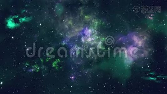 行星和星系科学深空恒星4K循环动画背景。视频