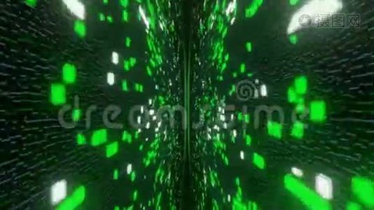 绿色未来流数据通信进入数字技术三维渲染视频